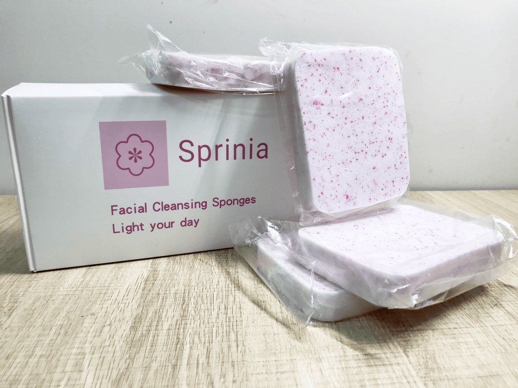 Sprinia Natural Cellulose Facial Cleansing Sponge - 4 Pack